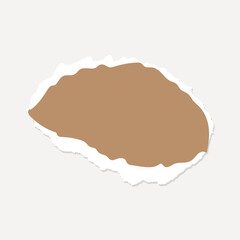 Torn paper effect with a brown center on a light background, element vector
