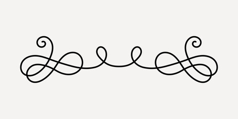 Elegant vintage decorative flourish, hand drawn vector