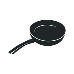 vintage retro design cooking logo concept with black silhouette frying pan simple template restaurant brand logo, cafe, bar