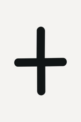 Obraz premium Minimalist black plus sign on a light gray, element vector