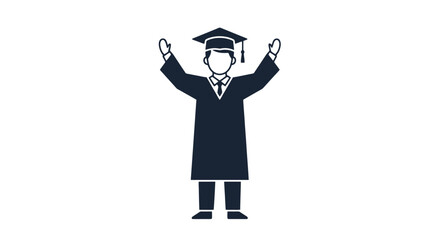 Celebratory Graduation Illustration Depicting Academic Achievement and Success, Suitable for Educational Materials and Commencement Announcements.