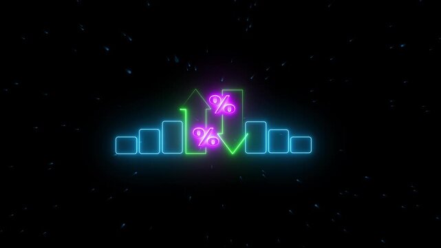 Quality control and company cost reduction. Cost and quality control concept. Successful organization strategy and management. Percentage icon of quality  cost with down arrow. 4k render video.