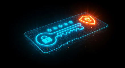 Secure Access: A captivating digital illustration depicts a digital lock and key, symbolizing secure access, data protection, and online security.