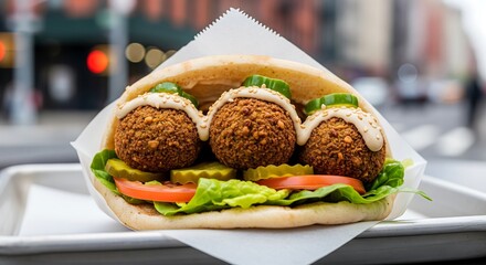 Falafel Pita Pocket: Middle Eastern Street Food Delight