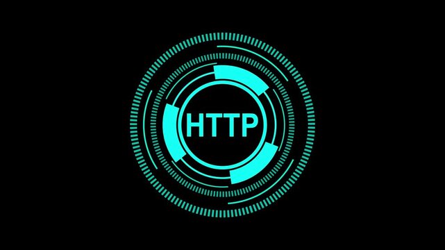 Futuristic HTTP Interface with Web Communication Elements in 4K
