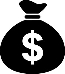Dollar Money Bag Silhouette Vector Art
