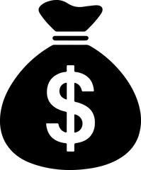 Dollar Money Bag Silhouette Vector Art