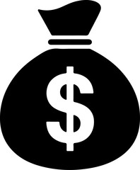 Dollar Money Bag Silhouette Vector Art