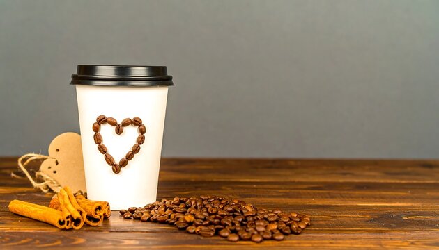 Coffee cup with heart design