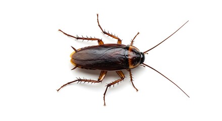 Detailed High-Angle View of a Brown Roach