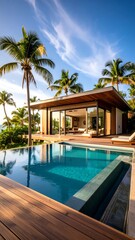 Fototapeta premium Tropical luxury villa with pool