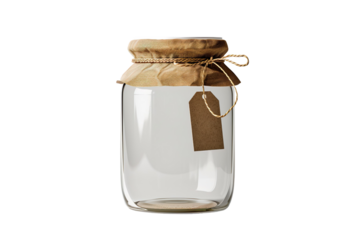 Glass Jar with Kraft Paper Lid and Tag
