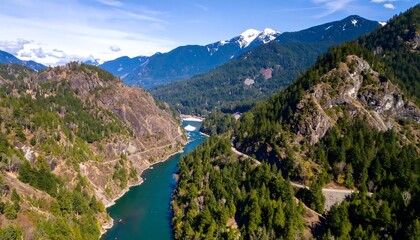 Mountain valley river canyon