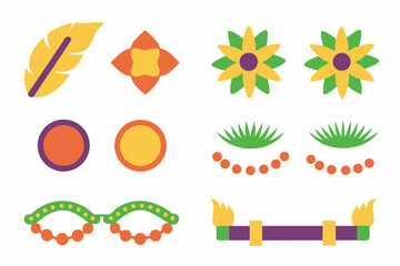 A vibrant line art set for bold, artistic, and festival-inspired beauty