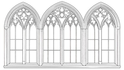 Gothic architecture window illustration