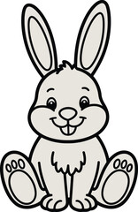 Fototapeta premium Cute Cartoon Rabbit Vector Illustration