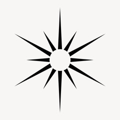 Simple black outline star illustration vector