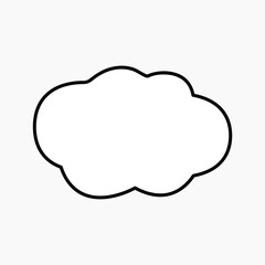 Cloud bubble outline frame vector