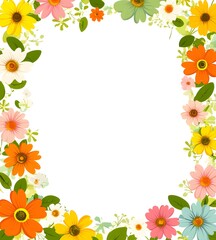 Obraz premium Bright and cheerful flower illustration in a flat design style.