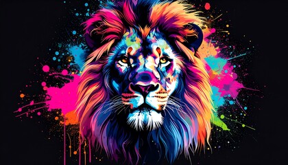 Vibrant lion portrait