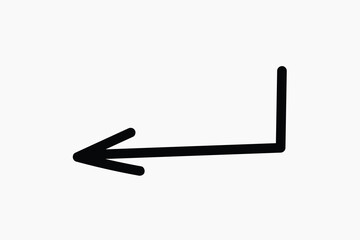 Simple black arrow pointing left illustration vector