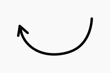 Curved arrow pointing downward illustration vector