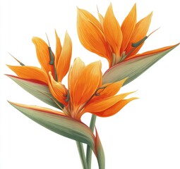 Orange Bird of Paradise flowers