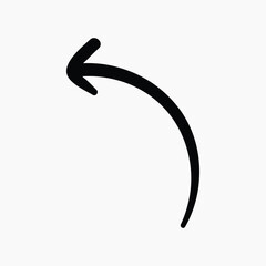 Curved arrow pointing downward illustration vector