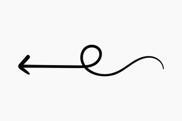 Curved arrow pointing downward illustration vector