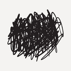 Abstract chaotic black lines illustration vector