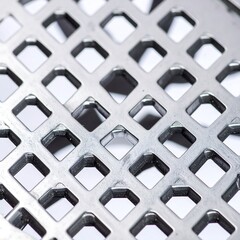 Metal grid pattern close-up