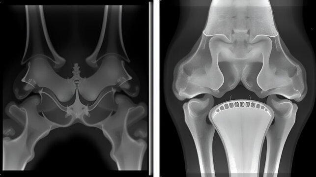 Plain X ray reveals bilateral Avascular necrosis (AVN) of the femoral head more in the left side, a type of aseptic osteonecrosis, which is caused disruption of the blood supply to the proximal femur