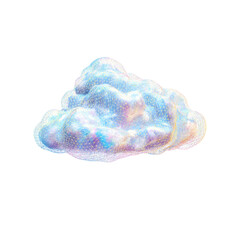 Iridescent Cloud, Abstract 3D Render of a Networked Cloud Formation