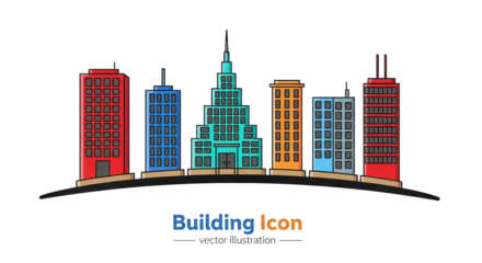 Building Icon vector illustration isolated PNG with Transparent Background
