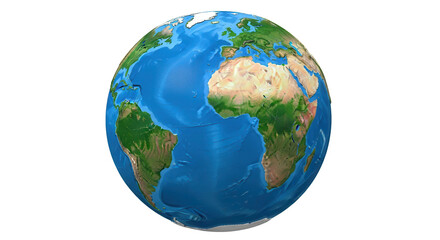 Earth globe showing Africa and Europe continents isolated PNG with Transparent Background