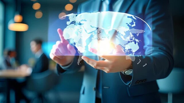 High-Resolution Visual of Global Trade Realignment: Emerging Market Shifts, Regulatory Changes, and Innovative Economic Strategies Reshaping International Commerce - Stock Photo Concept with Left Spac