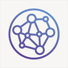 Blue gradient connection, network vector