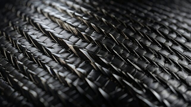 Elegant black woven texture shines with sophisticated style and modern design, perfect for backgrounds or product mockups