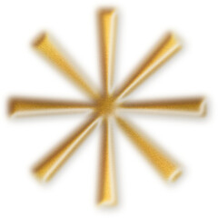 Gold Spark Shape Icon Metallic 3D Abstract Glossy Golden Radiant Lines Decorative Burst Element for Luxury Graphic and Modern Digital Design