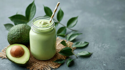 Avocado Smoothie in Mason Jar