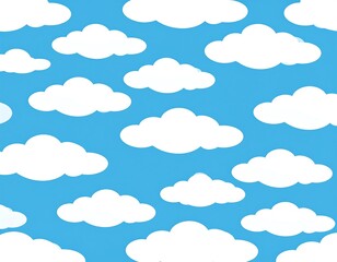 Cartoon clouds in a blue sky