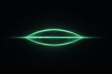 Abstract, glowing, teal oval shape, data points