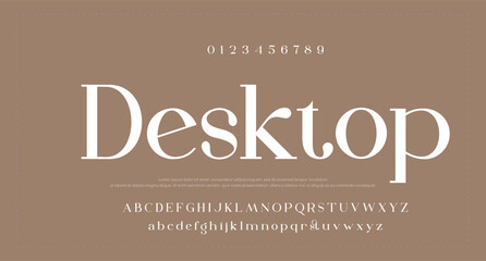 luxury elegant alphabet letters and numbers. Elegant wedding typography classic serif font decorative vintage retro. Creative vector illustration 