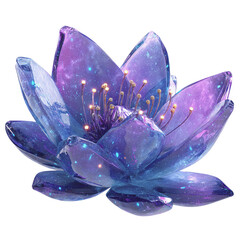 Luminescent Crystal Lotus Flower A Celestial Bloom