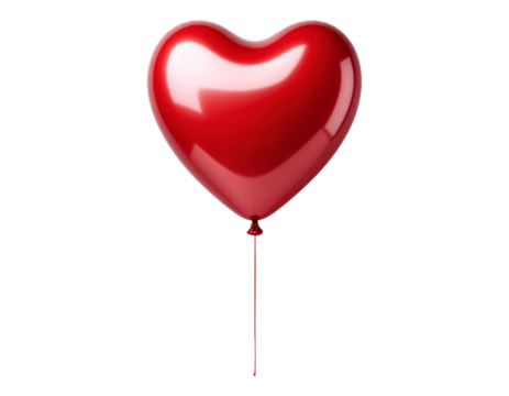 A 3D red heart-shaped balloon floats slightly above.
