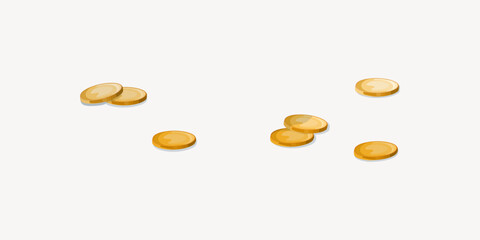 Coins vector illustration collage element