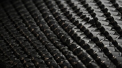 Fototapeta premium Elegant black woven texture shines with sophisticated style and modern design, perfect for backgrounds or product mockups