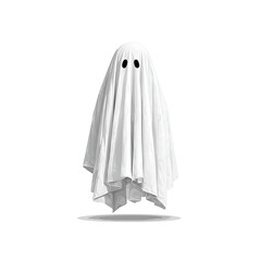 Minimalist Ghost Illustration White Sheet Ghost
