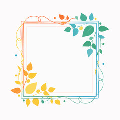 Obraz premium Colorful Floral Square Frame Design