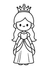 Princess Wearing Dress Illustration